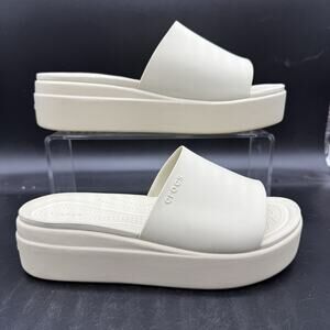 Crocs Womens Size 9 Brooklyn Slide Platform Sandal Beige